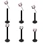 Pink CZ-6MM/8MM/10MM-Black-6Pcs