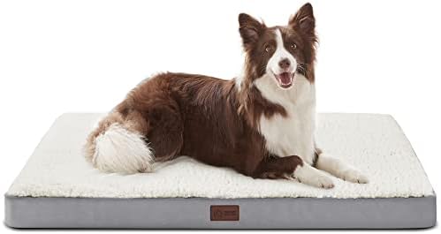 WESTERN HOME Dog Beds for Large Dogs, Large Dog Bed with Waterproof Layer and Washable Removable Cover, Orthopedic Dog Bed with Egg Crate Foam for Medium, Large, Extra Large Dogs, Anti-Slip Bottom Pet Bed