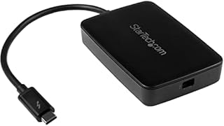 StarTech.com Thunderbolt 3 to Thunderbolt 2 Adapter - TB3 Laptop to TB2 Displays/Devices - Thunderbolt 2 20Gbps or Thunderbolt 1 10Gbps Converter - TB3 Certified - Black - Windows/Mac (TBT3TBTADAP)