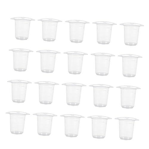 Cabilock 20pcs Plastic Beaker Graduated Paint Mixing Cups Laboratory Supplies Cylinder Beaker Mixing Containers Measure Cup Graduated Cylinders and Beakers Measuring Cups re-usable