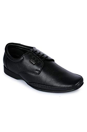 Image of Liberty Healers FL-510 Men's Lacing Formal Derby Shoes - Black & Brown - Synthetic Leather Lace-Up with Cushioned Footbed - Stylish Office & Wedding Footwear - Comfortable and Lightweight
