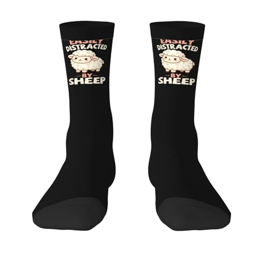 Kangweida Easily Distracted By Sheep Comfortable Stylish Socks Breathable Durable Perfect Fashionable Socks