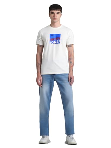 Image of JACK & JONES Men's Cotton Solid Slim Fit T-Shirt