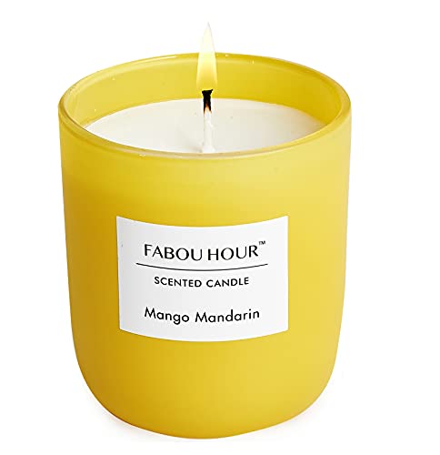 Fabou Hour Candles For Home Scented, 7.7Oz Mango Mandarin Aromatherapy Candles Scented With Long Lasting Burning, Highly Home Scented Candles For Stress Relief Relaxation, Jar Candle Gifts #TOP26