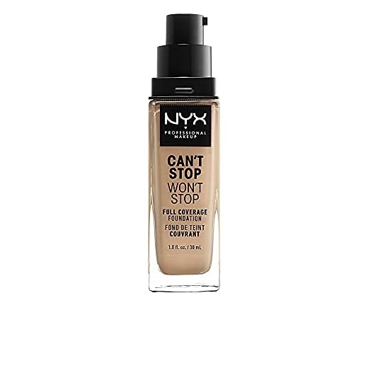 NYX PROFESSIONAL MAKEUP, Can't Stop Won't Stop Full Coverage Foundation, Långvarig, Vattenfast, Vegansk formula, Matt Finish, nyans: Soft beige
