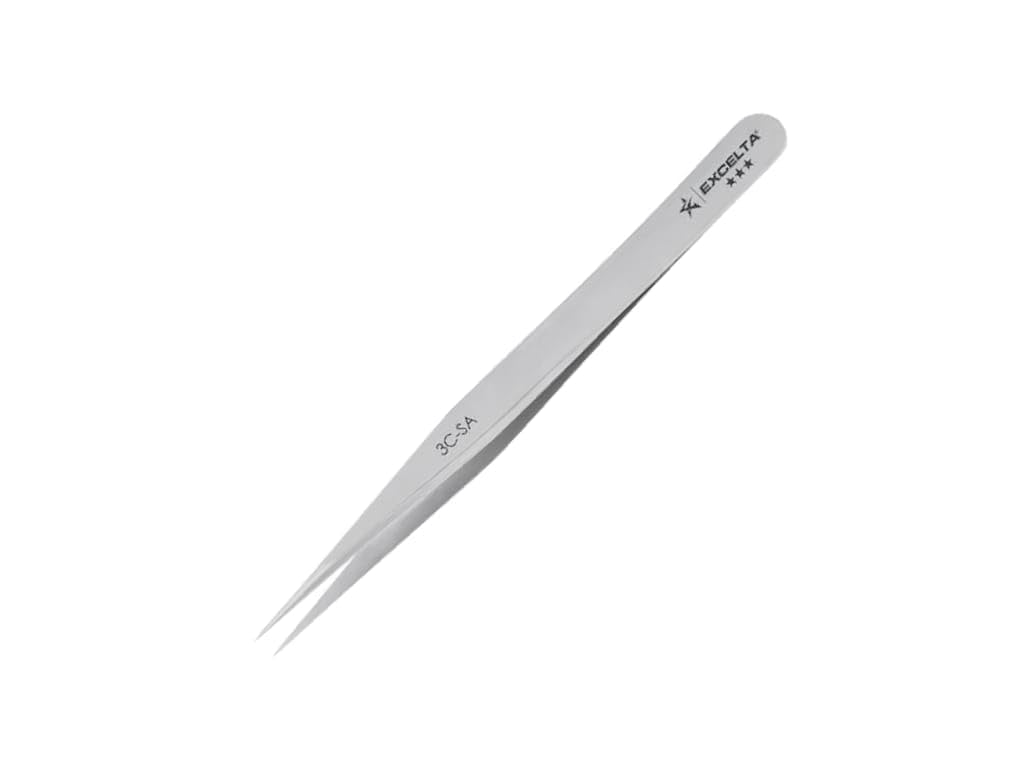 Tweezer, Fine, 4-1/4 in. L, SS, 1/64 in. Tip