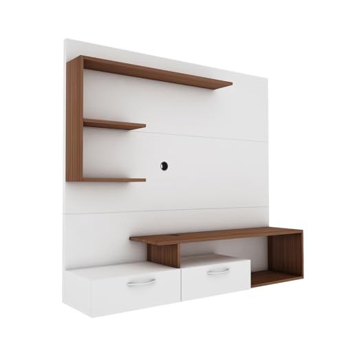 Image of WOODBUZZ Vincent Wall Mount TV Panel | Up to 55 Inch TV | Frosty White