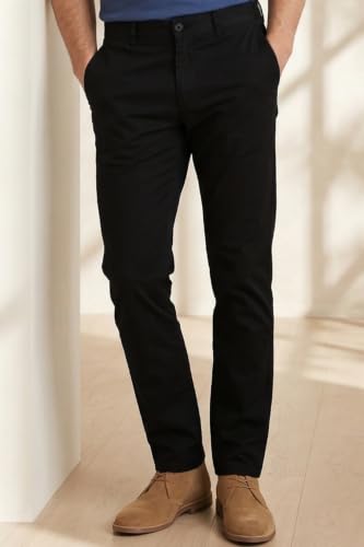 Image of Louis Philippe Men's Slim Fit Premium Cotton Soft Handfeel Solid Chinos