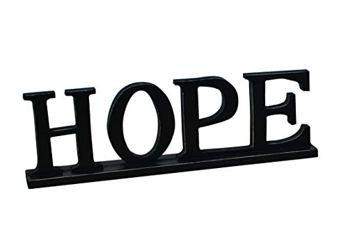 rainbow handcrafts Black Wooden Cutout Hope Sign Home Wall Décor Kitchen Tabletop Fireplace