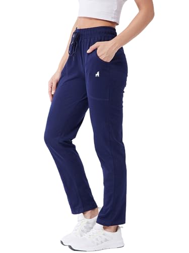 Modeve Women’s Regular Fit Track Pants (4101_Navy