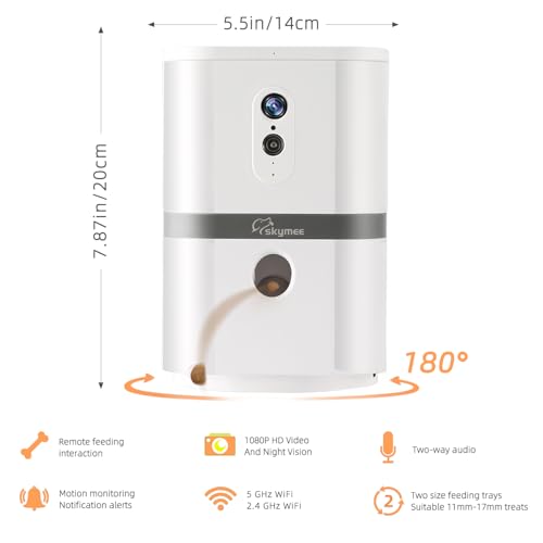 Image of Petalk AI II Dog Camera Automatic Treat Dispenser, 5G WiFi Pet Camera with 180 Pan Full-Room View