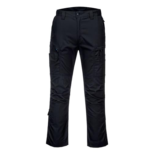 Image of Portwest T802 KX3 Ripstop Stretch Work Pants Black | Black, 46 Waist, Ripstop, Stretch Fabric, Multi Pocket, Durable, Work Pants