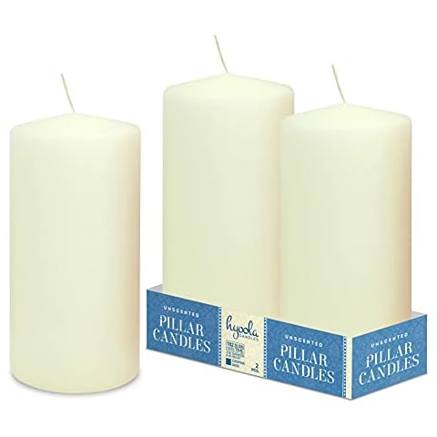 Hyoola Velas Pilar Color Marfil - Velas Grandes Sin Aroma - Paquete de 2 Cover