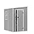 RichFire 5x4 FT Plastic Outdoor Storage Sheds with Floor and Lockable Door, Compact Resin Outdoor Storage Cabinet Waterproof, Garden Shed/Tool Shed for Backyard, Patio, Lawn, Grey