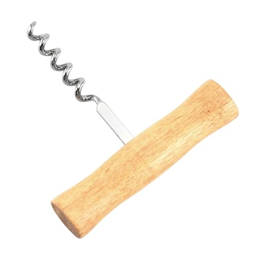 Sacacorchos con mango de madera, sacacorchos en forma de T - Abrebotellas sacacorchos clásico estilo T | Accesorio manual para vino, portátil profesional de acero inoxidable, sacacorchos fácil de avv
