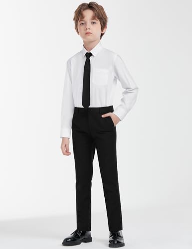 Boys Dress Shirts Long Sleeve, Boys Button Down Shirt Wrinkle-Free for Formal & Casual (Not Tie)2