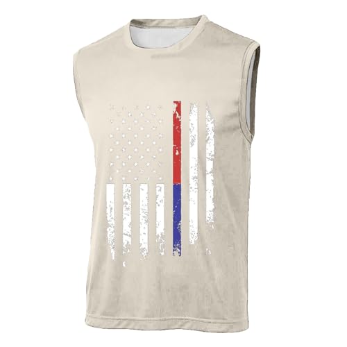 4th of July Mens Beach Tank Tops American Flag Patriotic Sleeveless T-Shirts Muscle Gym Tanks Casual Vacation Tees3