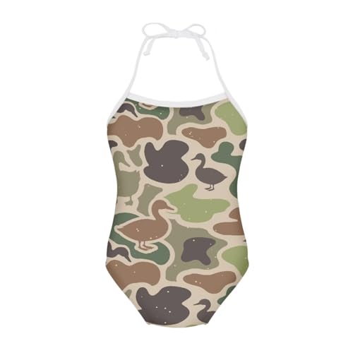 Image of ELEQIN Cartoon Animal Cute Girls One Piece Swimsuit Adjustable Swimwear for 3Y-10Y
