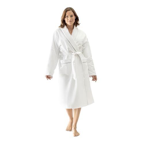 FluffCo Luxury Hotel BathRobe | Resort Quality with Side Pockets & Waist-Tie Belt, Microfiber Interior, Fleece Exterior