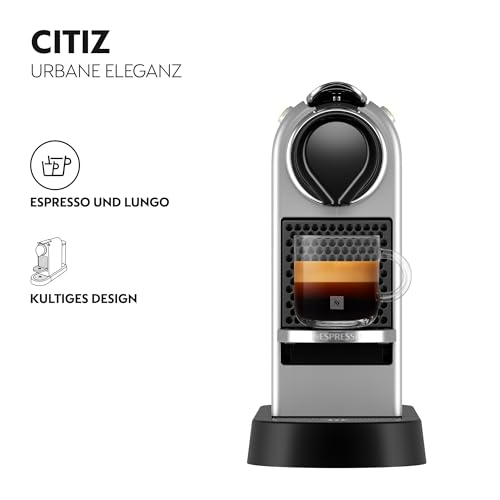 NESPRESSO KRUPS CitiZ Silber Original Kapselmaschine, 25 Sek. Aufheizzeit, 2 Tassengrößen, einfache Bedienung, automatische Abschaltung, 19 Bar Druck, Kaffeemaschine XN741B 2