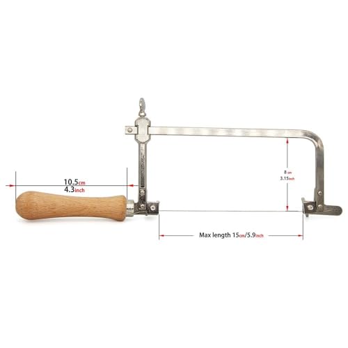 Scie à fil de diamant super fin avec support de scie en forme de U, outil de coupe de bricolage, Jade métal marbre granit, scie à Fret multifonction bandsaw blade (Color : Hand saw with 1.0mm 1m) – Image 6