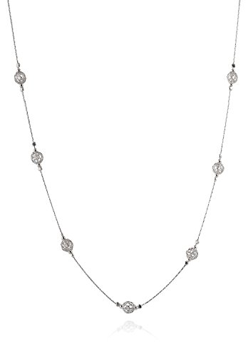 Elegant 925 Sterling Silver Necklace With Wire Mesh Net Bead Stations, 18" + 4" Extender #TOP16