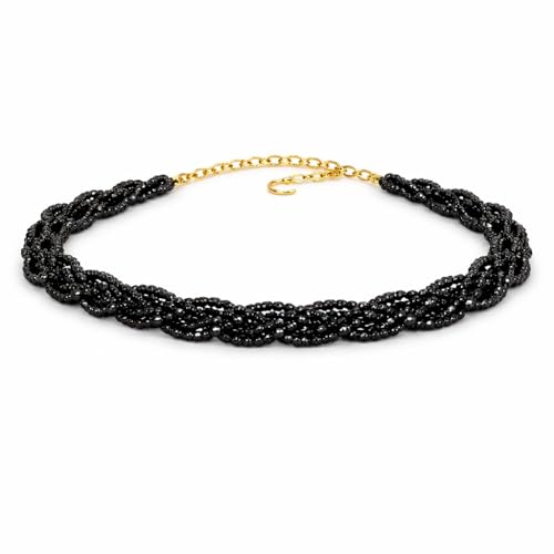 iINTELLIGENCEi Hydro Crystal Braided Choker Necklace, Multi-Stran...