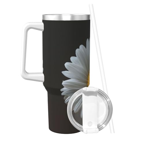 Vaso térmico de acero inoxidable 40oz con asa y sorbete miniatura 2