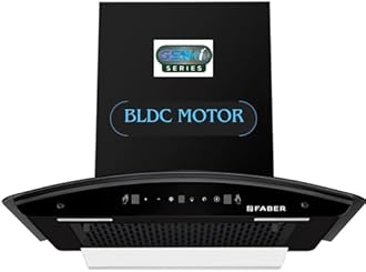 Faber 60cm 1500m³/hr BLDC Autoclean Chimney|Black Matt Filterless|Oil Collector|Touch & Gesture Control|9 Speed|LED|12 Yrs on Motor, 2 Yrs Comprehensive Warranty by Faber|HOOD IRIS BLDC FL HC BK 60
