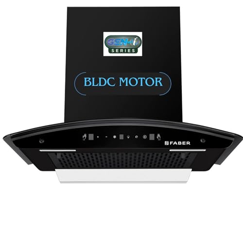 Faber 60cm 1500m³/hr BLDC Autoclean Chimney|Black Matt Filterless|Oil Collector|Touch & Gesture Control|9 Speed|LED|12 Yrs on Motor, 2 Yrs Comprehensive Warranty by Faber|HOOD IRIS BLDC FL HC BK 60