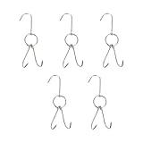 Sscon 5 Pcs Smoker Meat Hook Roast Duck Hooks Double Meat Stainless Steel Utility Hook for Cooking B