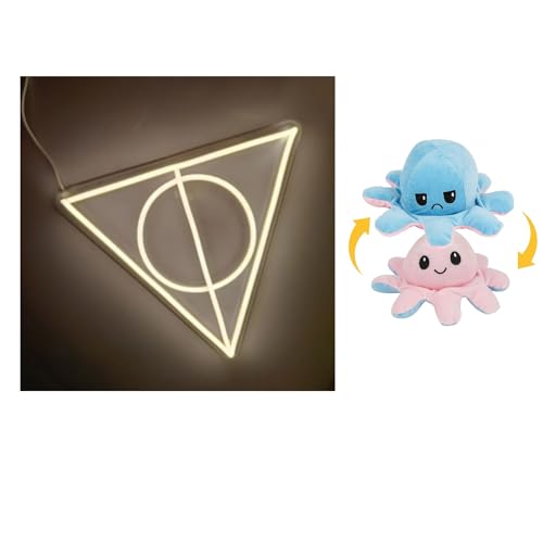 Image of EITHEO Stuffed Animal Plushie Stuffed Toy for Kids (Neon Harry ptter Deathly + Small Octopus Pink)