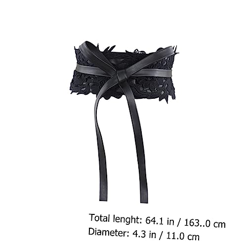 Lace Waist Belt for Women Wide Fashion Waistband Belt Stylish Dress Accessory Waist Enhancer Chic Design for Outlining Figure Black2