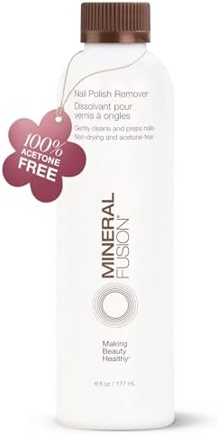 Mineral Fusion Nail Polish Remover - Acetone-Free Nail Care with Natural Solvents - Non Drying Liquid Formula - 6 fl oz