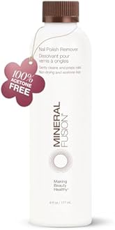 Mineral Fusion Nail Polish Remover - Acetone-Free Nail Care with Natural Solvents - Non Drying Liquid Formula - 6 fl oz