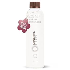 Mineral Fusion Nail Polish Remover – Acetone-Free Nail Care with Natural Solvents – Non Drying Liquid Formula – 6 fl oz