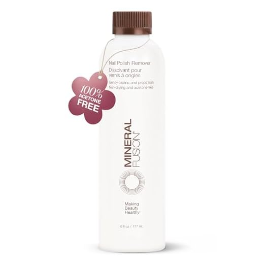 Mineral Fusion Nail Polish Remover - Acetone-Free Nail Care with Natural Solvents - Non Drying Liquid Formula - 6 fl oz