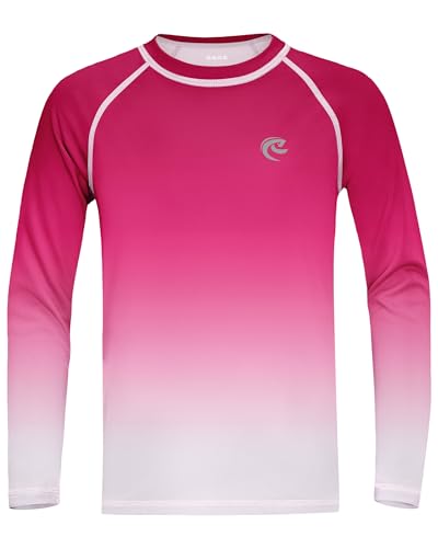 Boys UPF 50+ Swim Shirt Long Sleeve, 1 or 2 Pack UV Sun Protection Rash Guard, Youth Kids SPF Water Shirts for Beach Surf