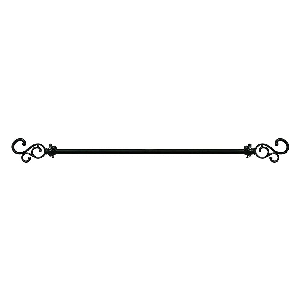 Decorative Window Curtain Rods with Finials, 66 to 120 Inches, 0.75 Diameter - Buono II, Medley Series - Lightweight & Easy to Install, Adjusts Telescopically to Fit Any Window by Achim Home Decor