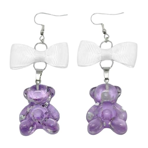 Boucles d'oreilles ours nœud doux : étouffe d'oreille délicate et tendance femmes