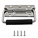 Piutouyar 2 Pcs Spring Loaded Metal Handle, 100mm / 4 Inch Heavy Duty Handle Tool Box Handles Trunk Surface Mount Pull Handles with Rubber Grip for Toolbox Chest Case Storage Boxes