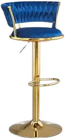 bar stool Modern Minimalist Chairs Solid High Foot Bar Stool Rotating Design Waiting Chairs Thick Cushion Counter Stools Many Styles ( Sky Over ).. (Dark Blue)