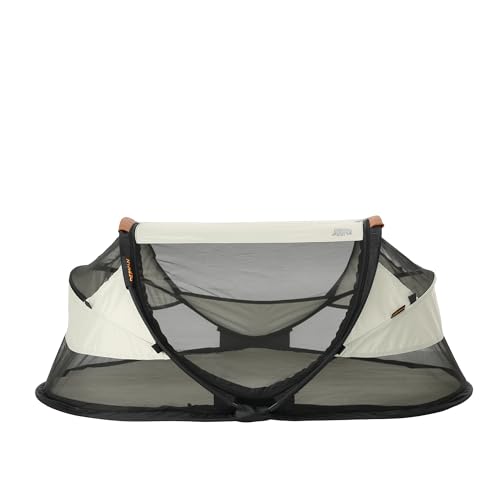 Deryan Baby Reisebett mit Matratze ab Geburt bis 2,5 Jahre - Pop Up Babybett Babyzelt in 2 Sekunden aufgestellt - inkl. Moskitonetz & Reisetasche - 120x75x50cm (Ivory)