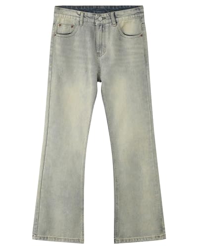 Men's Relaxed Bell Bottom Fit Comfort Flared Retro Leg Denim Jeans Original Straight Fit Denim Jeans2