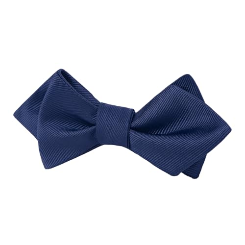 Image of GUUNIEE Men's Exquisite Woven Silk Self Bowtie Solid Diamond Bow Ties