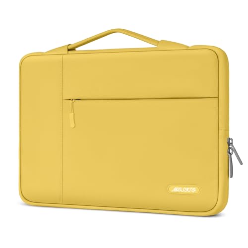 Image of MOSISO Laptop Case 13.3 inch, 13-13.3 inch Laptop Sleeve with Handle Compatible with MacBook Air /Pro 13 /Pro 14 M5 M4 M3 M2 M1,HP Dell ASUS Lenovo, Polyester Multifunctional Computer Bag, Yellow