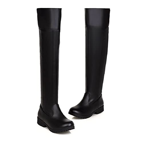 ACE SHOCK Men's Cosplay Boots Knee High Equestrian Riding Tall Boots Costume Shoes (7, Black)
