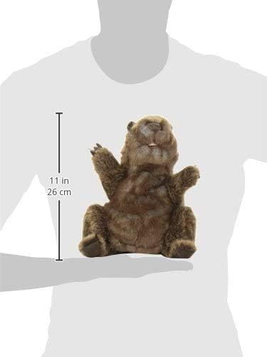 Miniatura 4 de Folkmanis Marioneta de mano de marmota, marrón, bronceado blanco