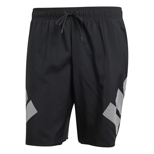 adidas Men's Logo Swim Shorts 8 INCH, Black/White, 4XL