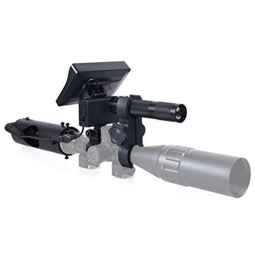 KOLINLOV Night Vision Scope for Riflescope Long Viewing Range Night Hunting Clear Vision with Camera Infrared Flashlight and 4.3 inch Display Screen
